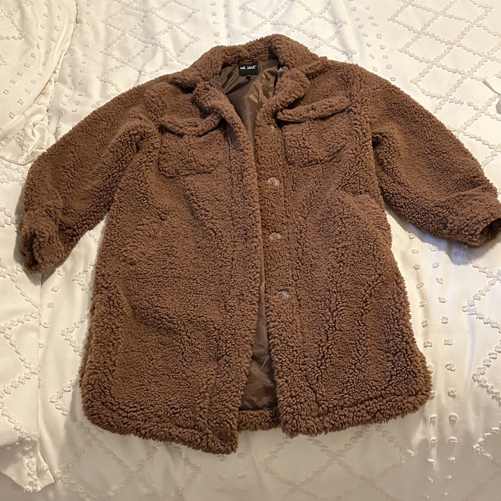Me Jane Chocolate Brown Teddy Jacket